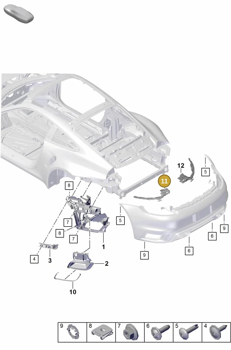 992807863F — Porsche 911 (2018-2024) diagram p53802700, position 11
