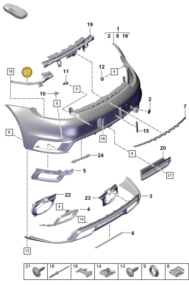 992807864B — Porsche 911 (2020-2022) diagram p57802500, position 17