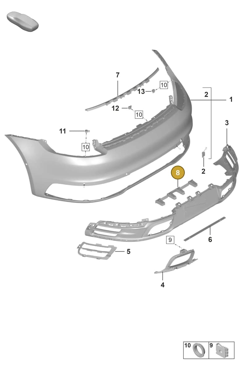 992807989A — Porsche 911 (2018-2024) diagram p53802500, position 8