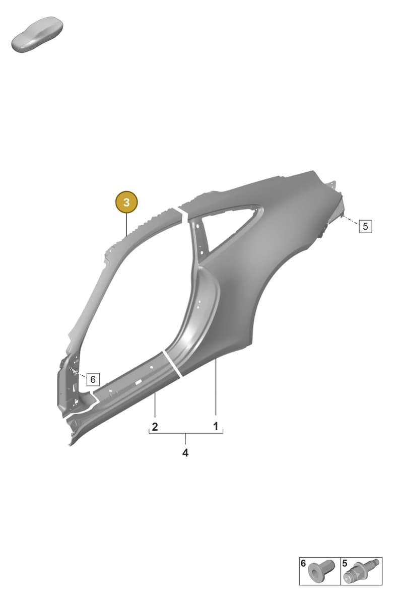 992809030BGRV — Porsche 911 (2018-2024) diagram p53801550, position 3