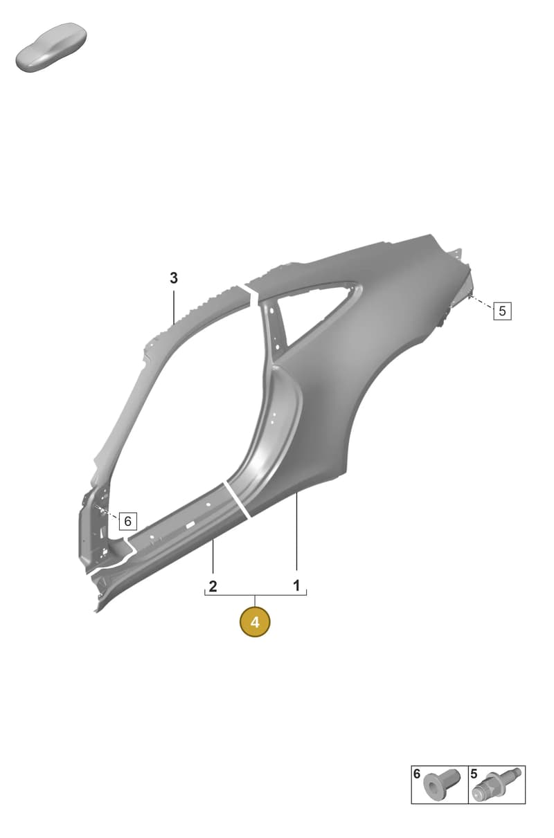 992809030CGRV — Porsche 911 (2018-2024) diagram p53801550, position 4