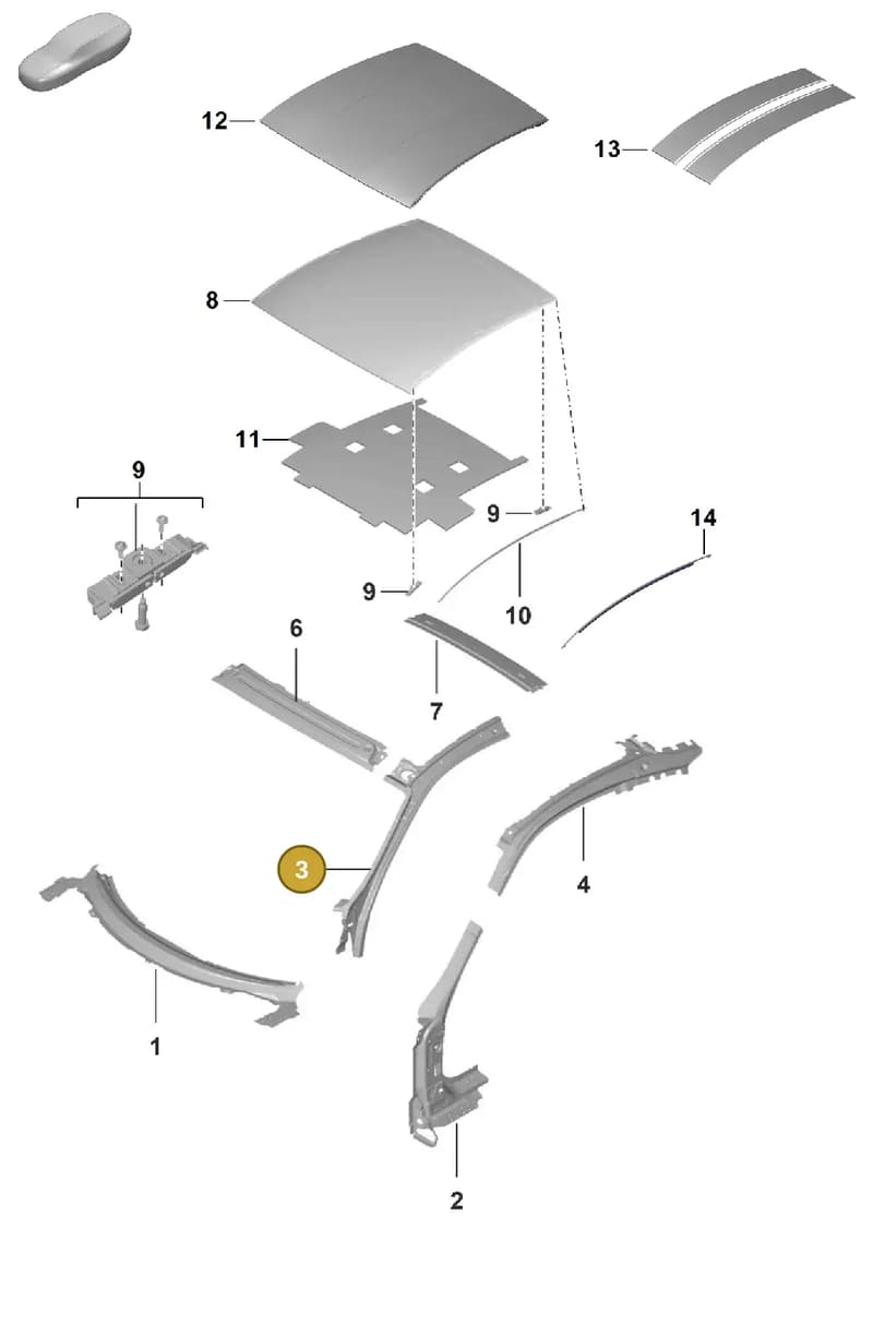 992809178YGRV — Porsche 992 Sport Classic (2020-) diagram p57801450, position 3