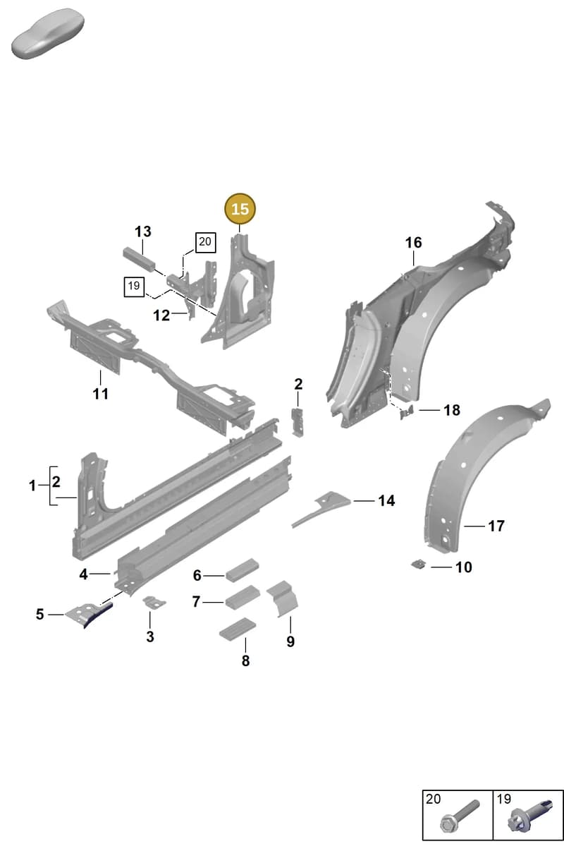 992809224AYGRV — Porsche 992 Carrera Coupe (2024-) diagram p63801510, position 15