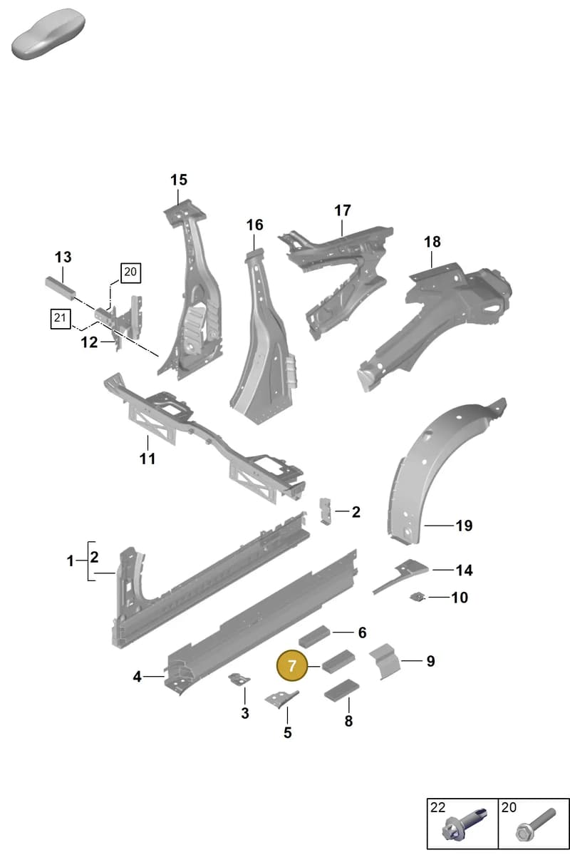 992809278BYGRV — Porsche 911 (2024-2025) diagram p63801500, position 7