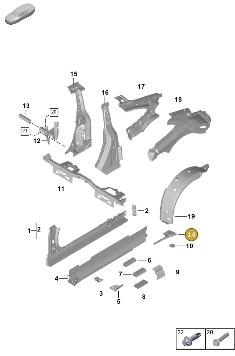 992809347YGRV — Porsche 992 Carrera Coupe (2024-) diagram p63801500, position 14