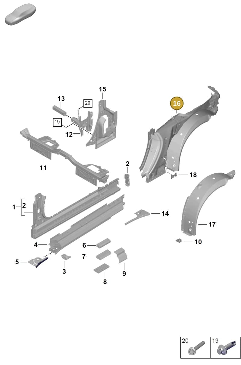 992809402YGRV — Porsche 992 Carrera Coupe (2024-) diagram p63801510, position 16