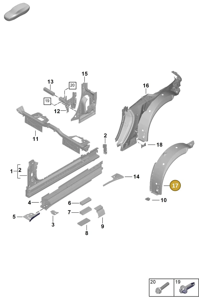 992809411AYGRV — Porsche 992 Carrera Coupe (2024-) diagram p63801510, position 17