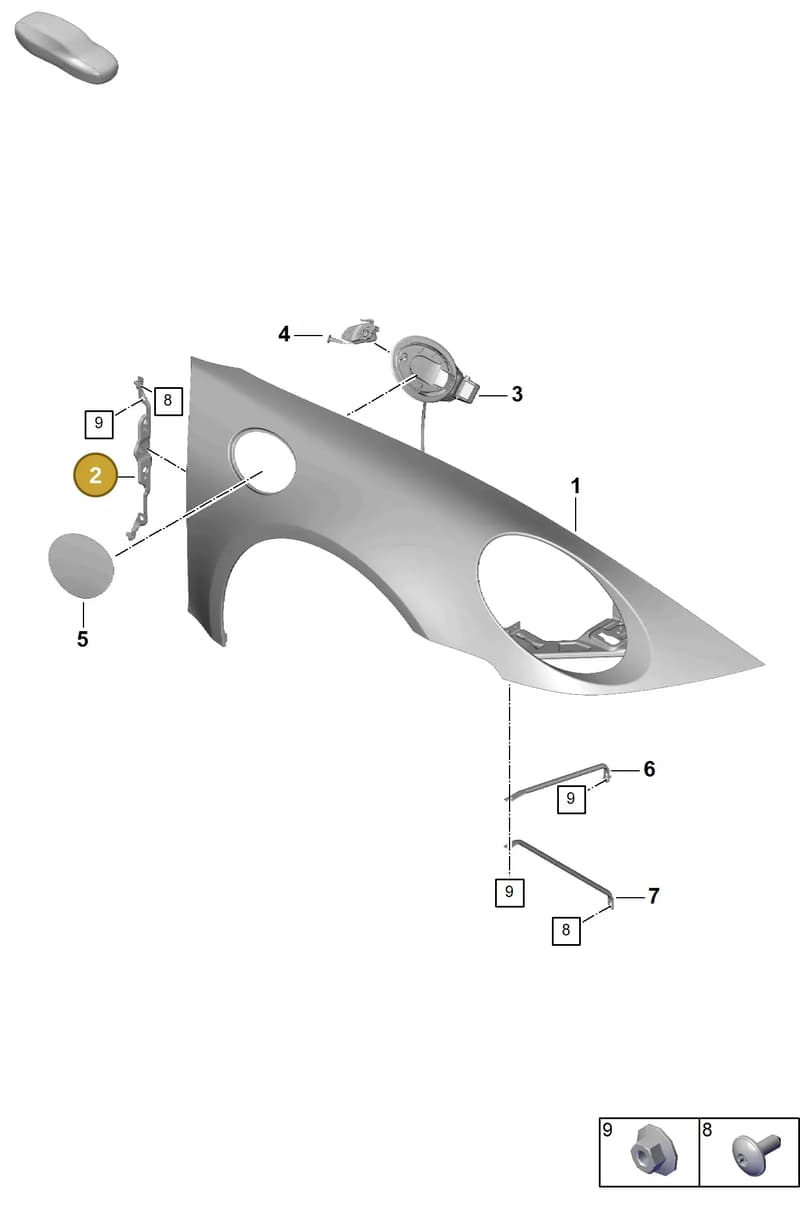 992809574YGRV — Porsche 992 Carrera Coupe (2024-) diagram p63801400, position 2