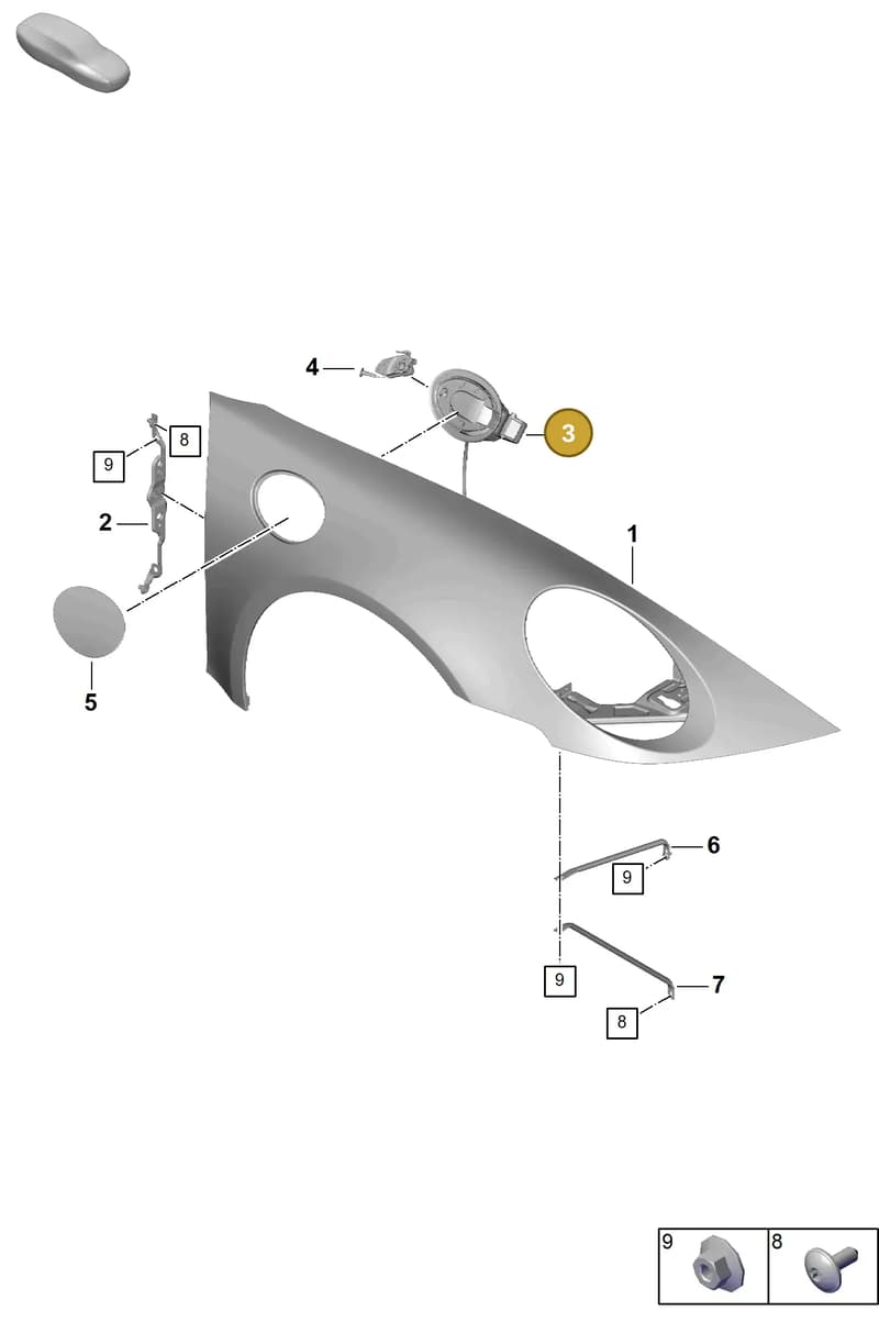 992809857A — Porsche 911 (2024-2025) diagram p63801400, position 3