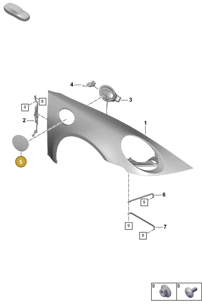 992809909AG2X — Porsche 911 (2024-2025) diagram p63801400, position 5