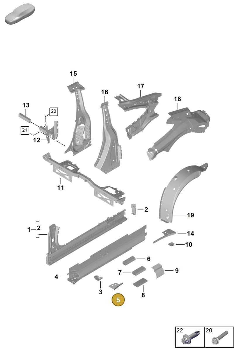 992809993YGRV — Porsche 992 Carrera Coupe (2024-) diagram p63801500, position 5
