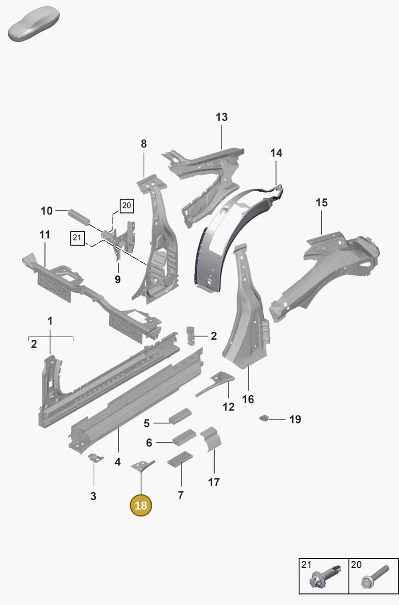 992809994YGRV — Porsche 992 Sport Classic (2020-) diagram p57801500, position 18