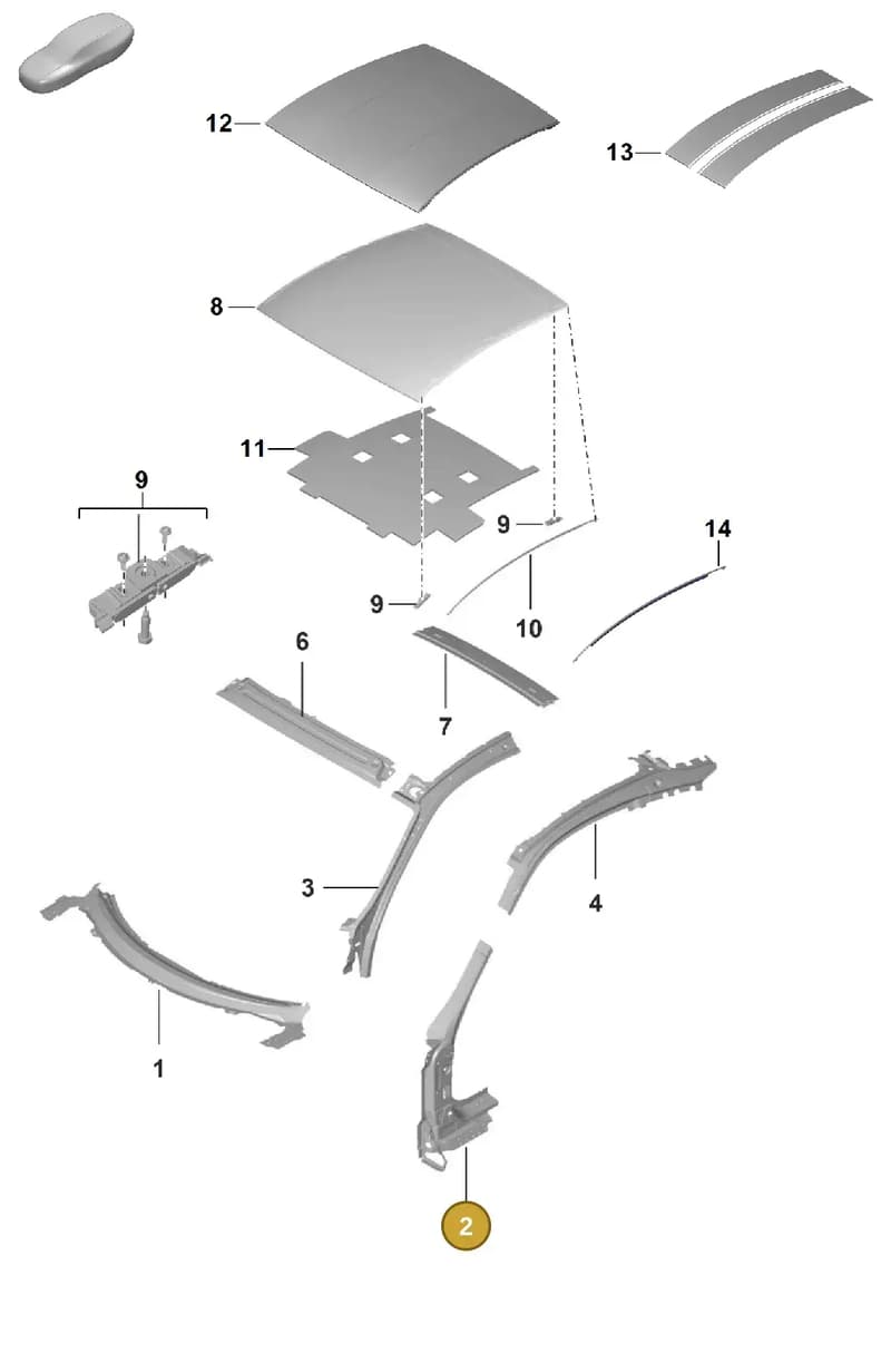 992810183YGRV — Porsche 992 Sport Classic (2020-) diagram p57801450, position 2