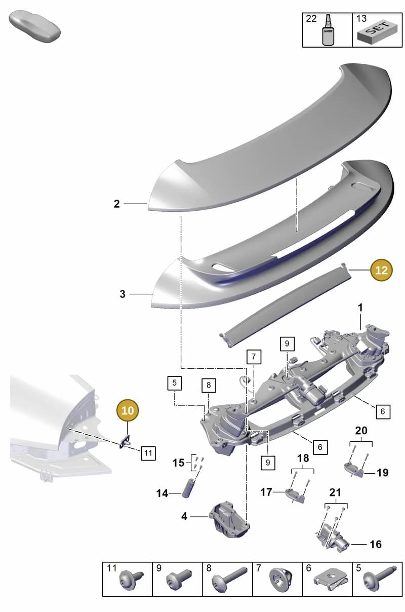 992810901 — Porsche 911 (2020-2022) diagram p57803150, position 10+12