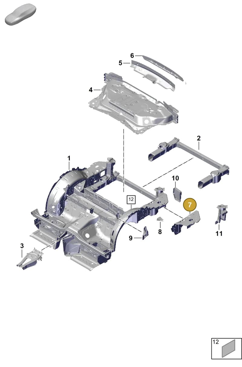 992813100BYGRV — Porsche 992 Carrera Coupe (2024-) diagram p63801310, position 7