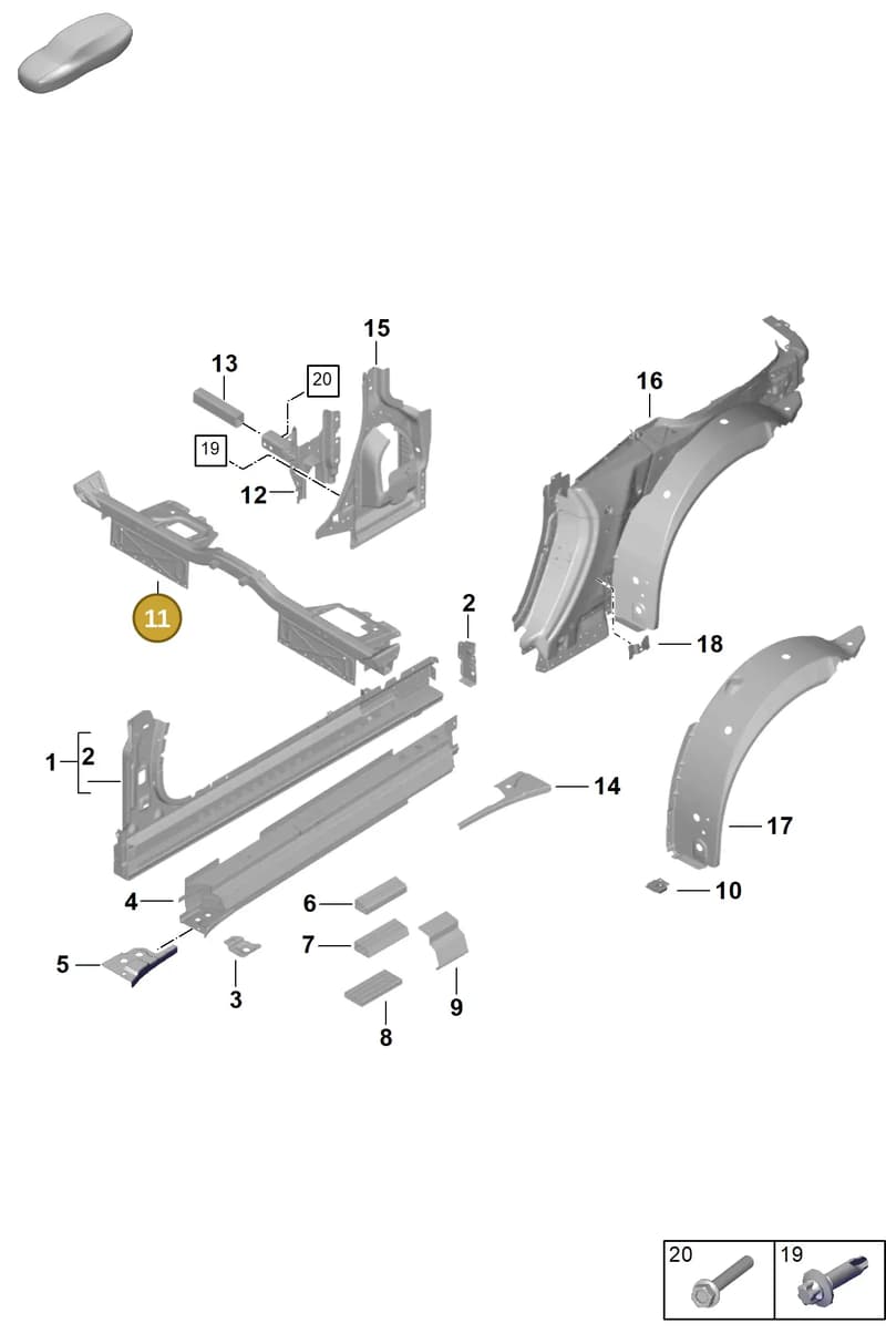992813149AYGRV — Porsche 992 Carrera Coupe (2024-) diagram p63801510, position 11