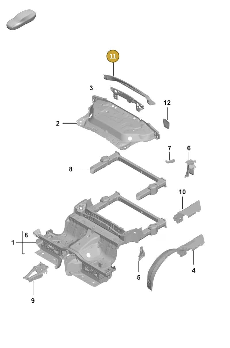 992813623BYGRV — Porsche 992 Sport Classic (2020-) diagram p53801300, position 11