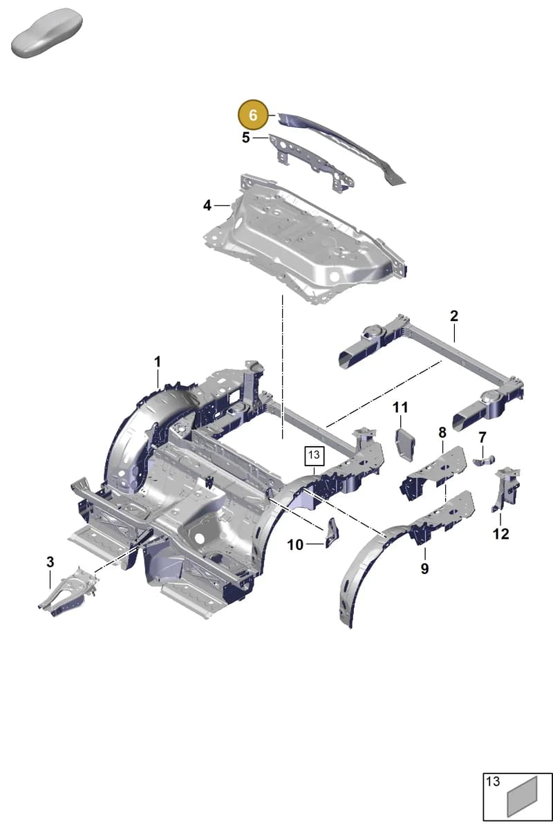 992813623BYGRV — Porsche 992 Carrera Coupe (2024-) diagram p63801300, position 6
