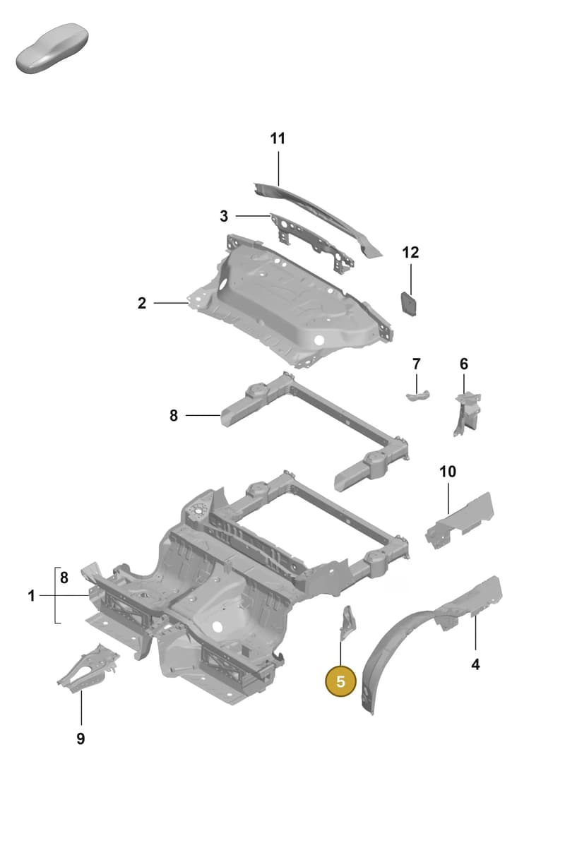 992813707YGRV — Porsche 992 Sport Classic (2020-) diagram p53801300, position 5