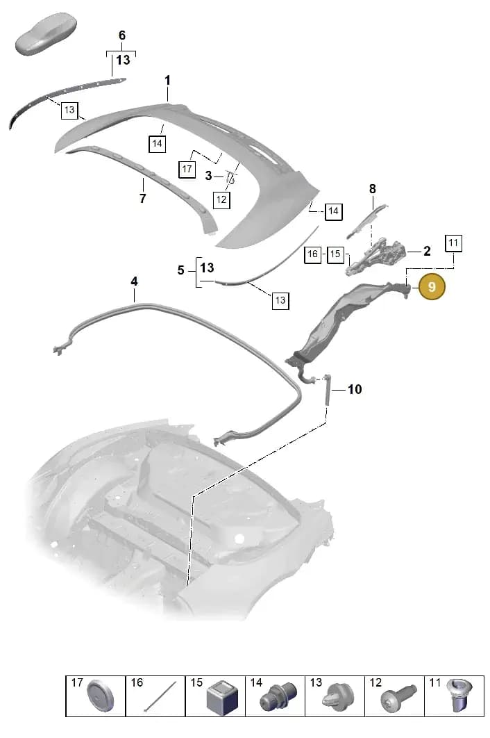 992813949 — Porsche 911 (2024-2025) diagram p63811060, position 9