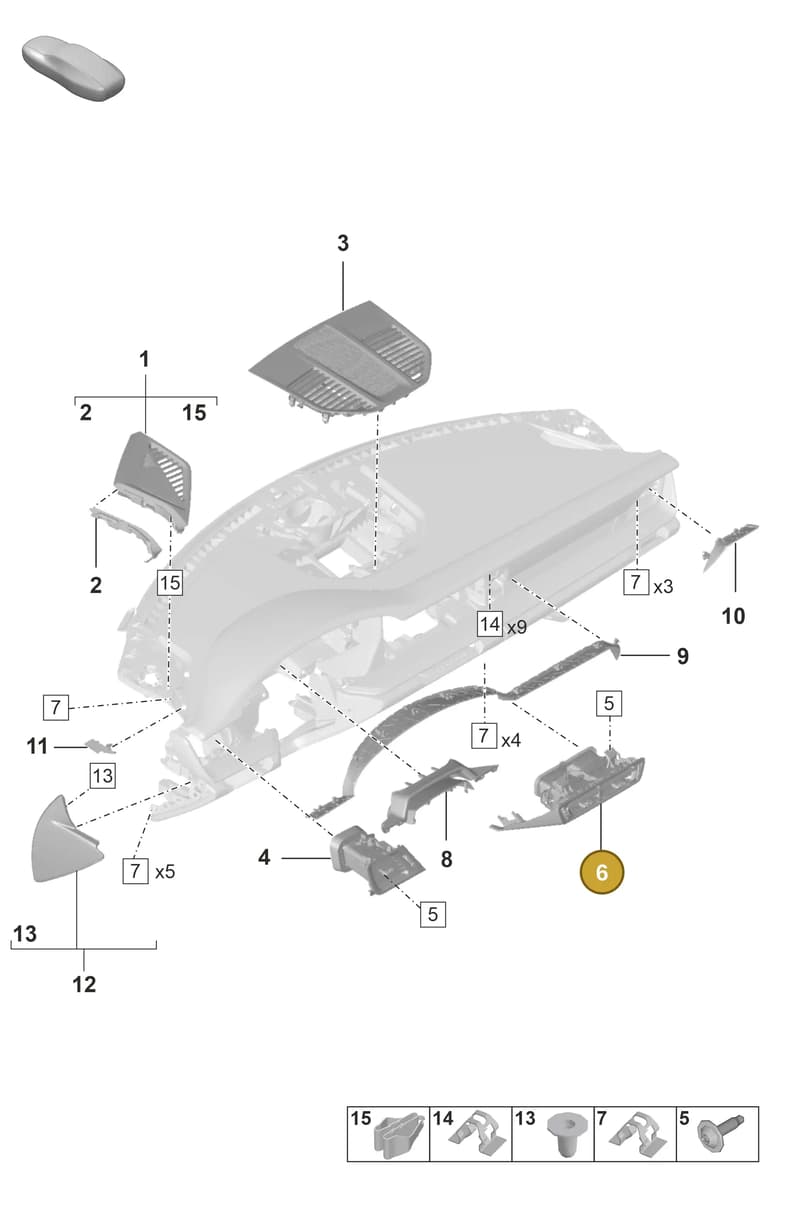 992815705A5Q0 — Porsche GT3 RS (2021-) diagram p53809050, position 6
