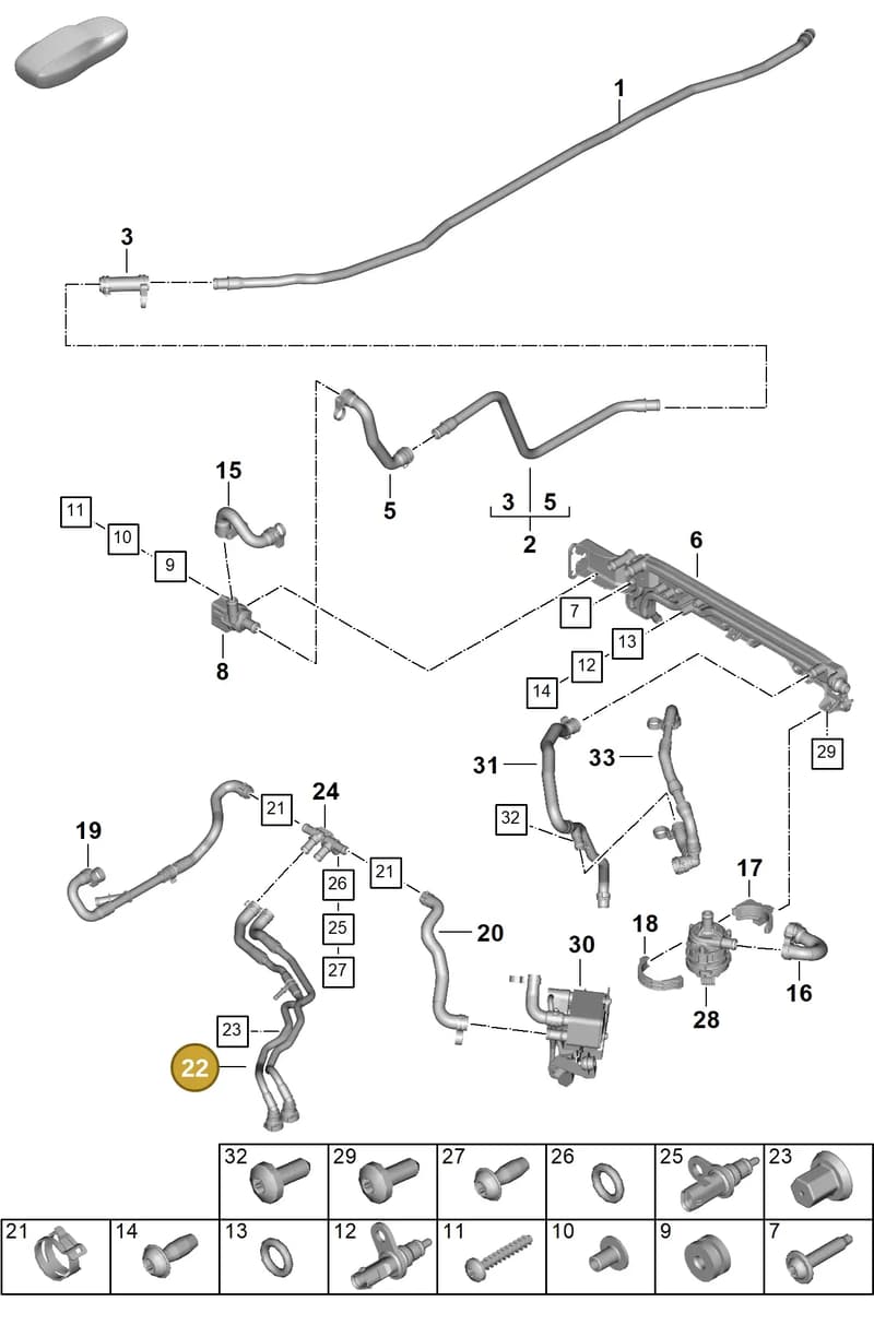 992819274A — Porsche 911 (2024-2025) diagram p63105550, position 22