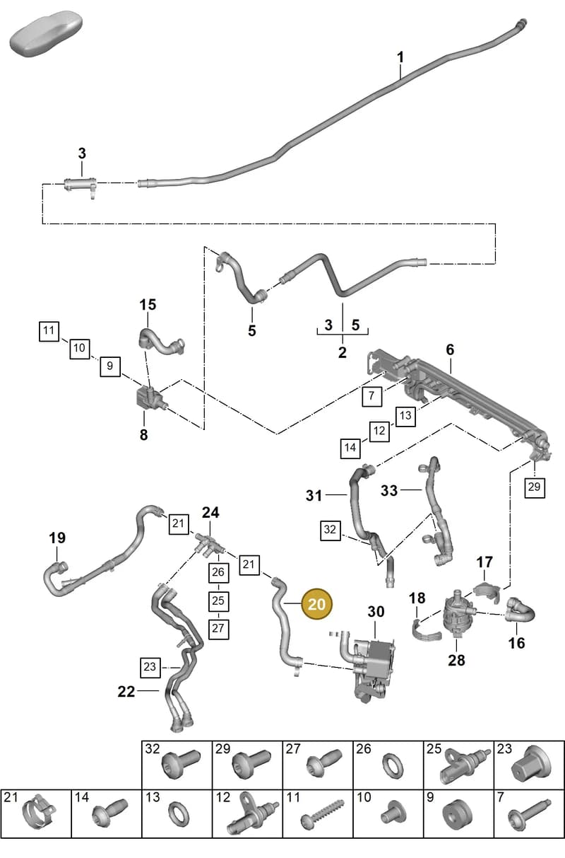 992819850 — Porsche 911 (2024-2025) diagram p63105550, position 20