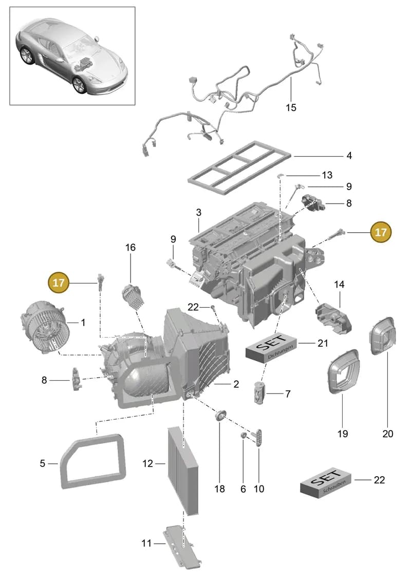 992820539 — Porsche Cayman (2016-2019) diagram p50813010, position 17