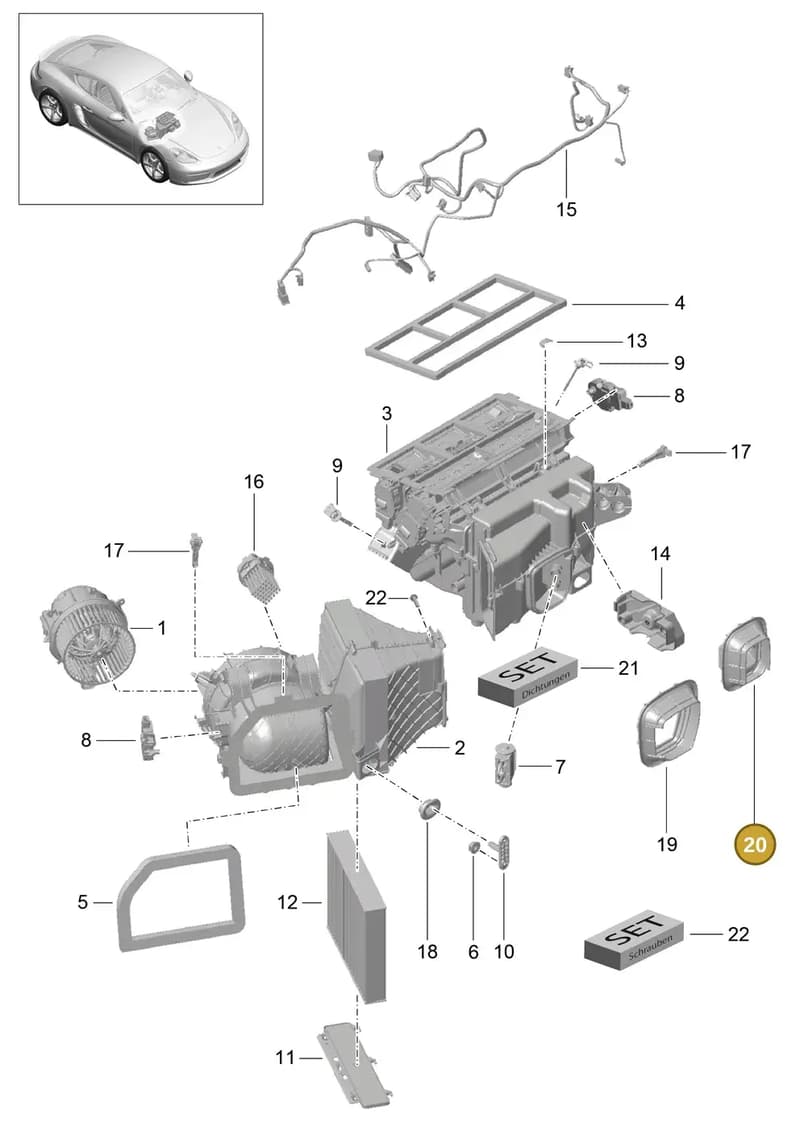 992820668 — Porsche Cayman (2016-2019) diagram p50813010, position 20