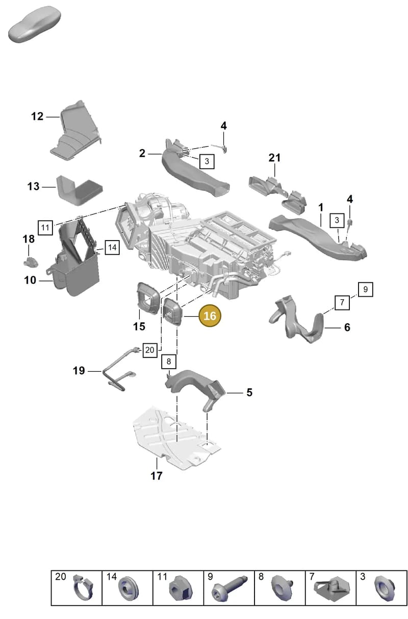 992820668 — Porsche Cayman (2019-2022) diagram p55813050, position 16