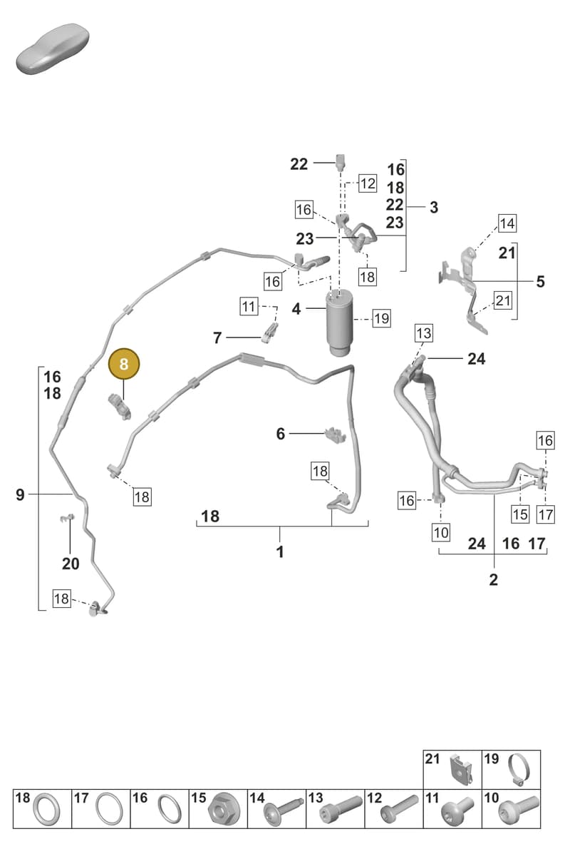 992820761A — Porsche 911 (2024-2025) diagram p53814700, position 8