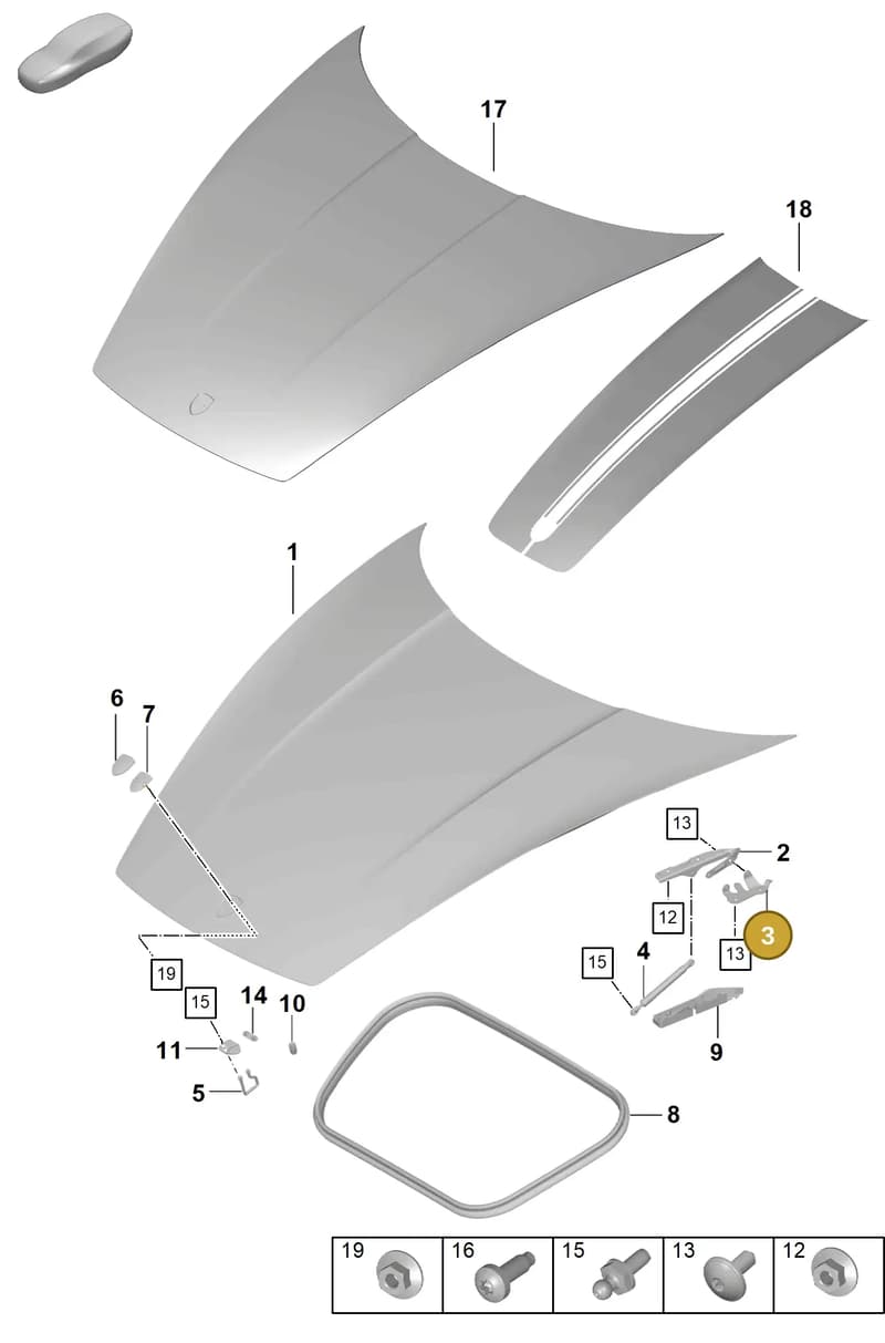 992823612Y — Porsche 911 (2020-2022) diagram p57803000, position 3