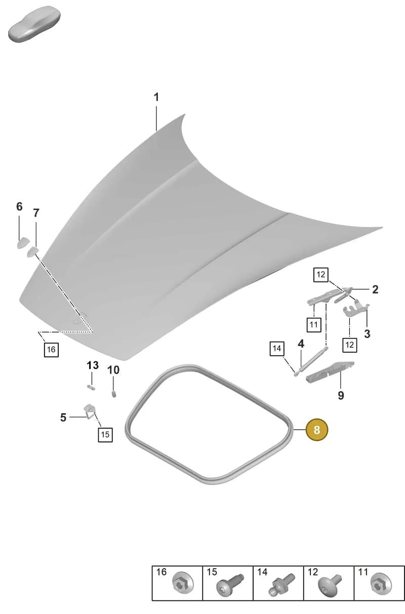 992823727A — Porsche 911 (2018-2024) diagram p53803000, position 8