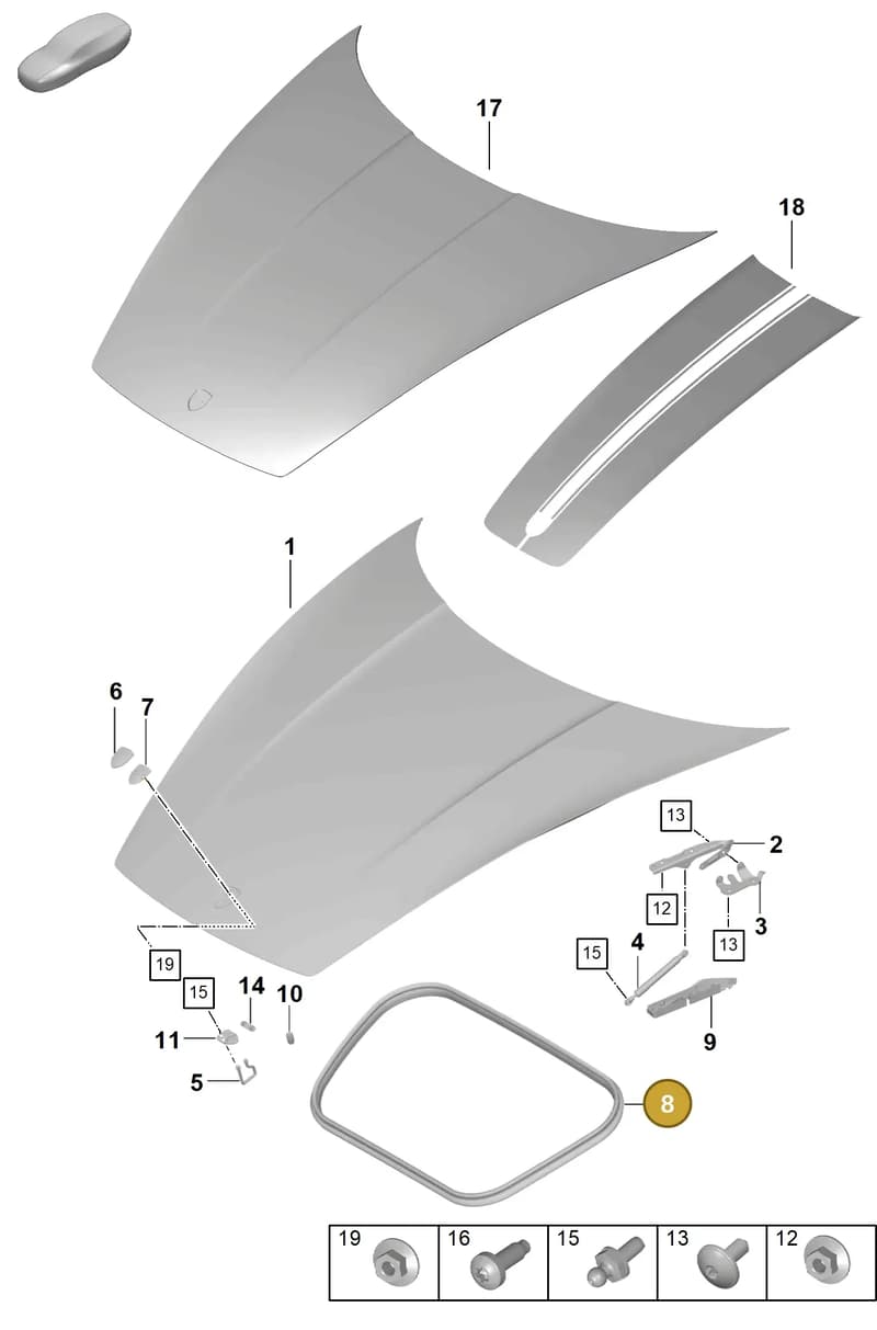 992823727A — Porsche 911 (2020-2022) diagram p57803000, position 8