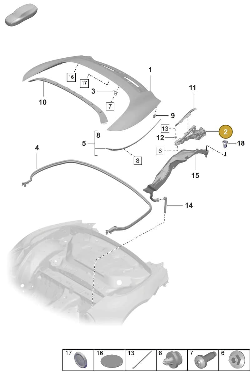992825307YGRV — Porsche 911 (2018-2024) diagram p53811060, position 2