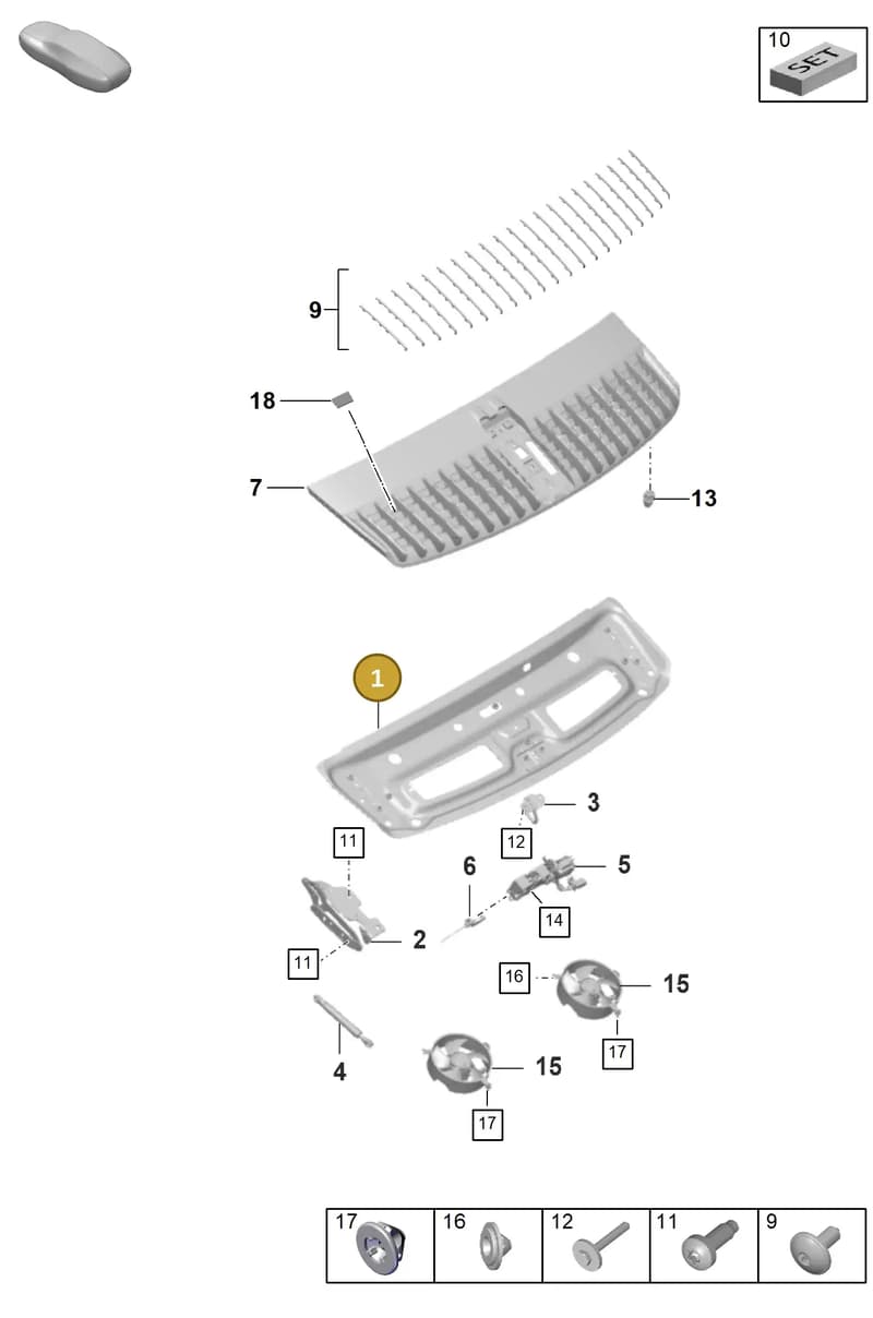 992827025YGRV — Porsche 992 Sport Classic (2020-) diagram p57803100, position 1