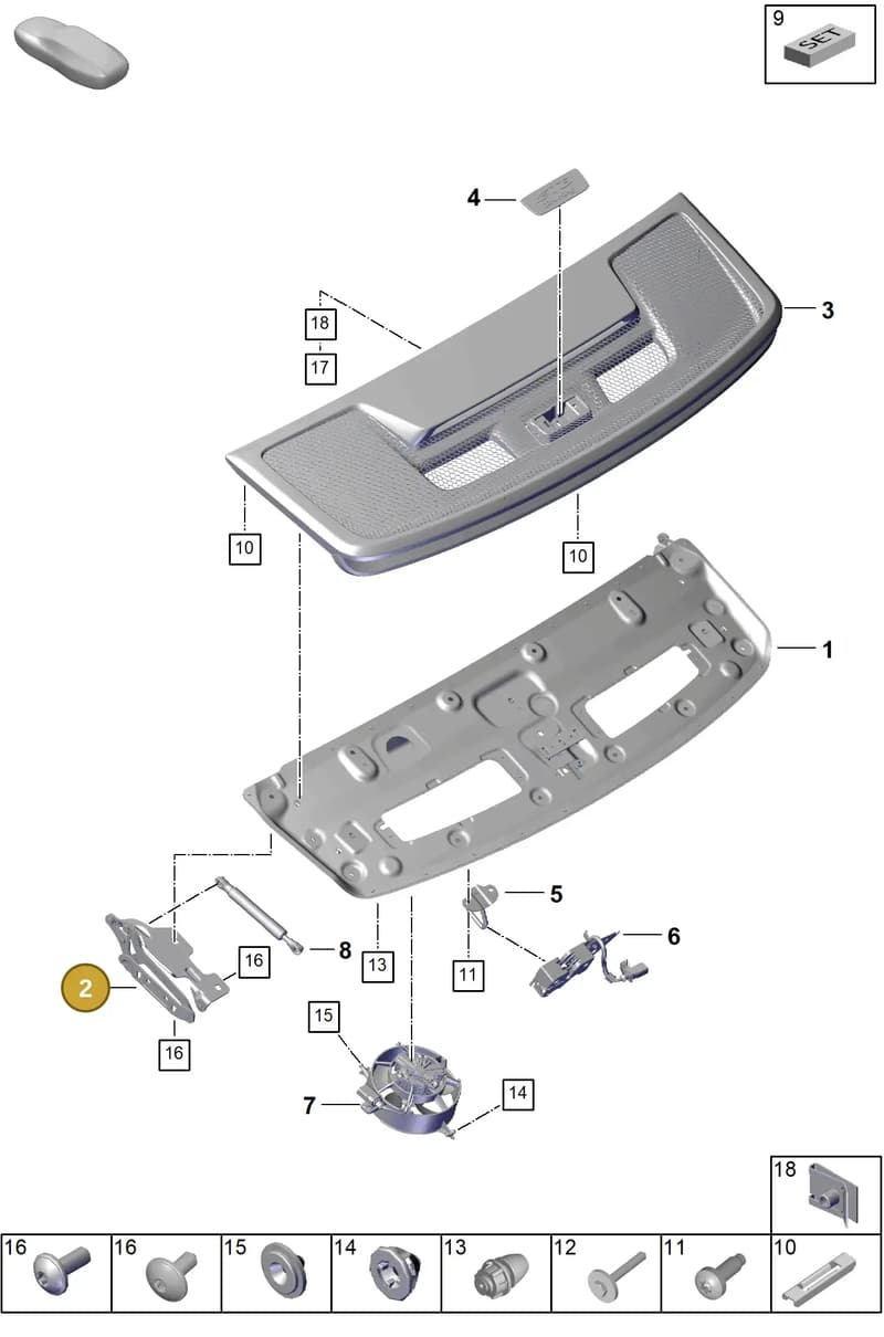 992827152CYGRV — Porsche GT3 RS (2021-) diagram p59803110, position 2