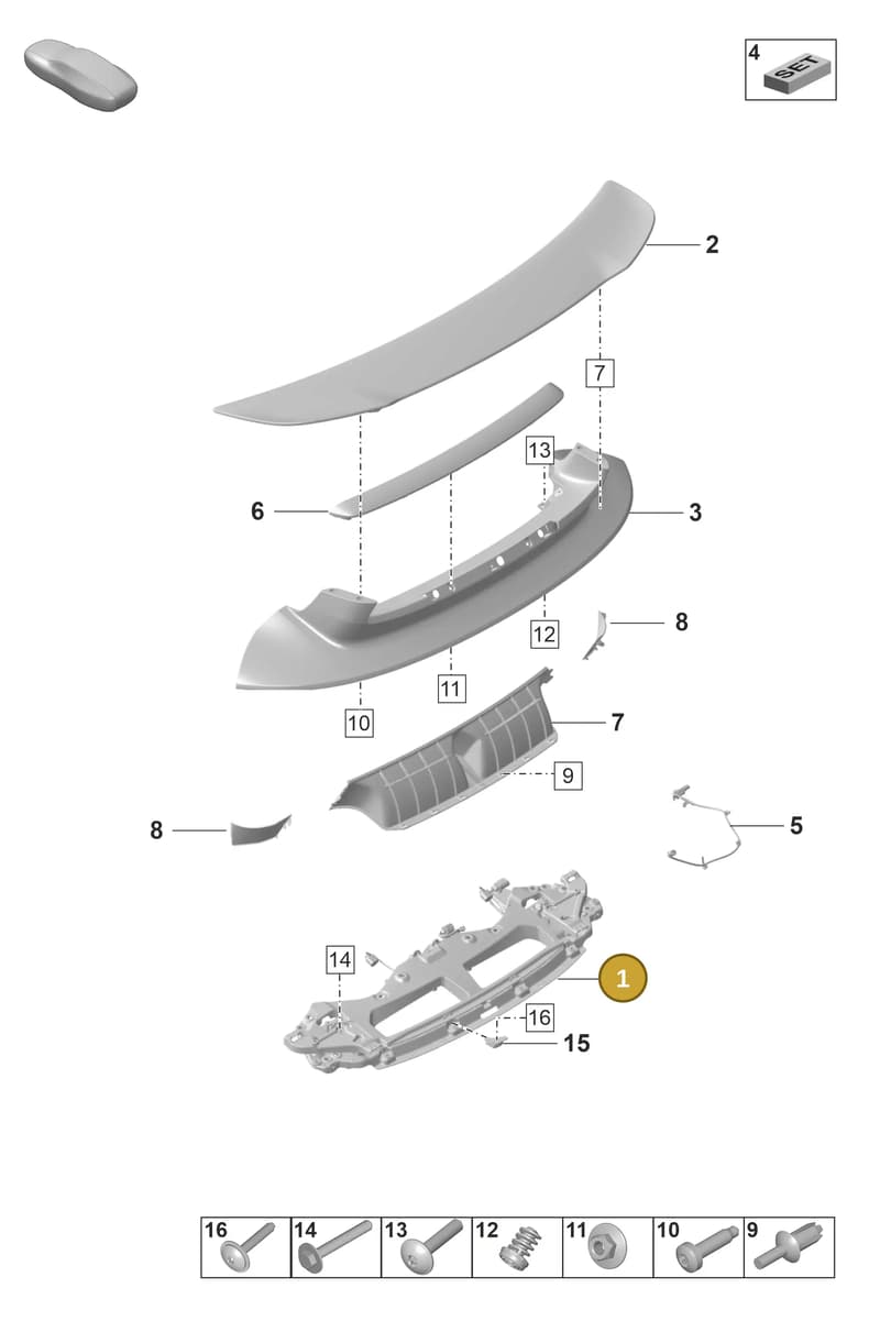 992827233K — Porsche 911 (2018-2024) diagram p53803200, position 1