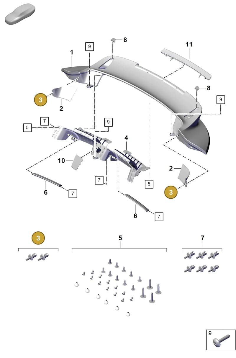 992827339AOK1 — Porsche 911 (2020-2022) diagram p57803160, position 3