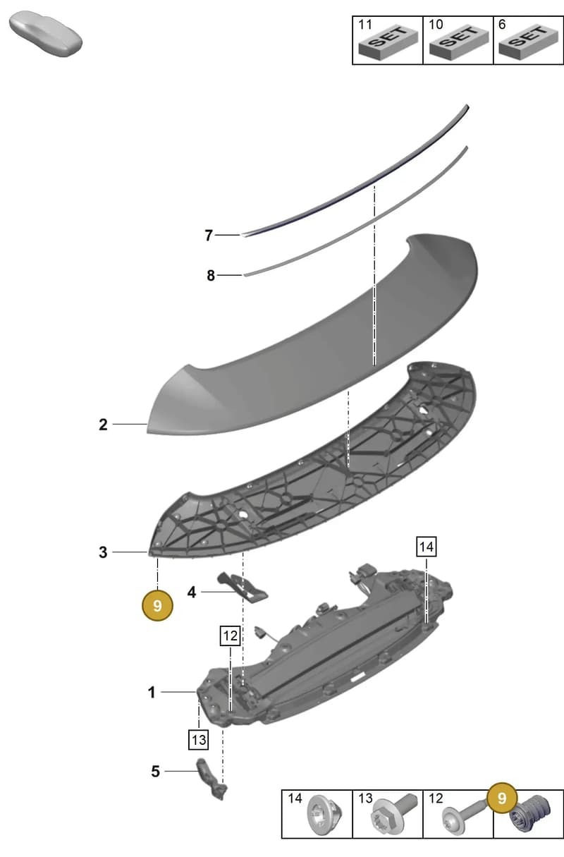992827500 — Porsche 911 (2021-2022) diagram p59803160, position 9