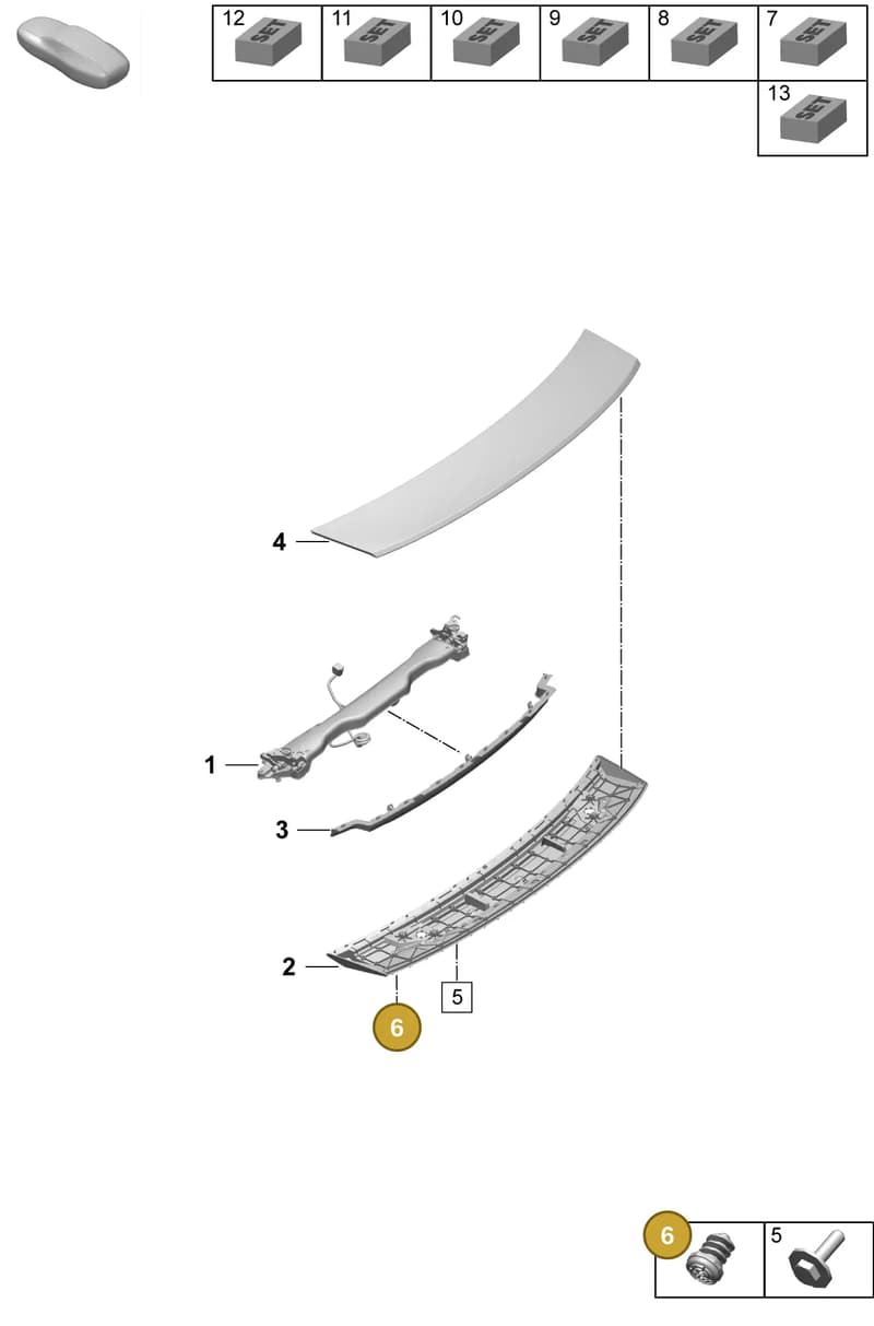 992827500 — Porsche Taycan Sport Turismo (2023-2025) diagram p64803150, position 6