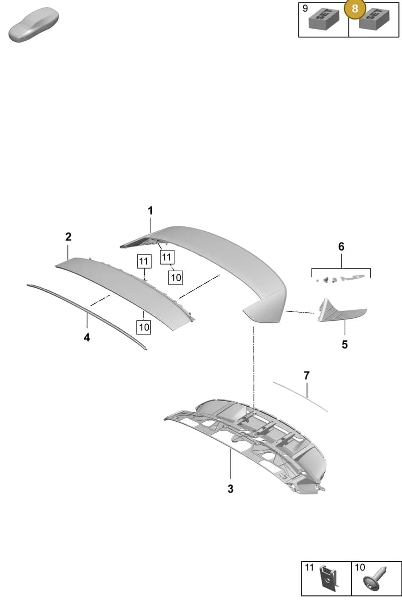 992827500 — Porsche Taycan Sport Turismo (2023-2025) diagram p64803160, position 8