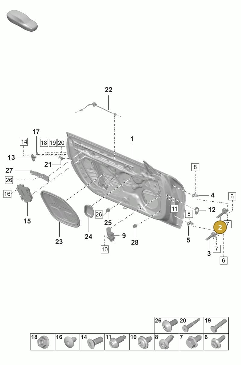 992831404A — Porsche 911 (2021-2022) diagram p53804000, position 2