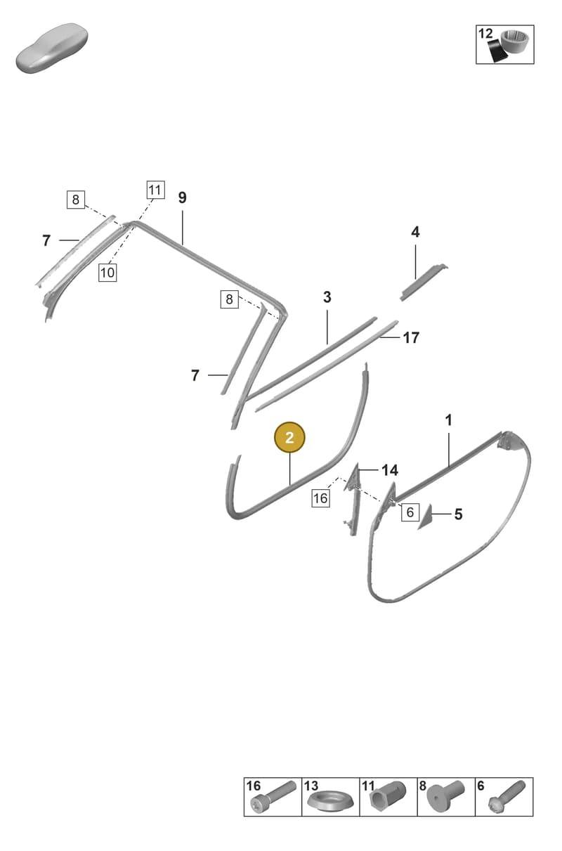 992831703F — Porsche 911 (2020-2022) diagram p53804150, position 2