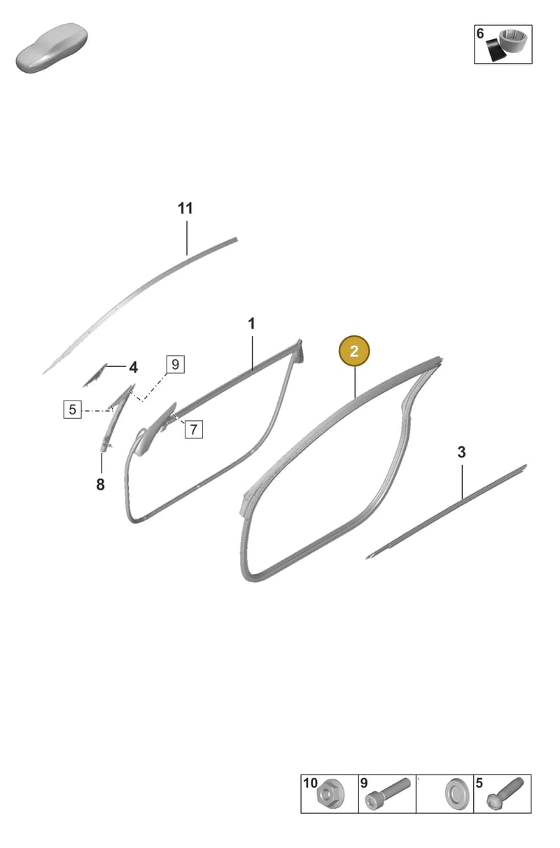 992831704P — Porsche 911 (2024-2025) diagram p53804100, position 2