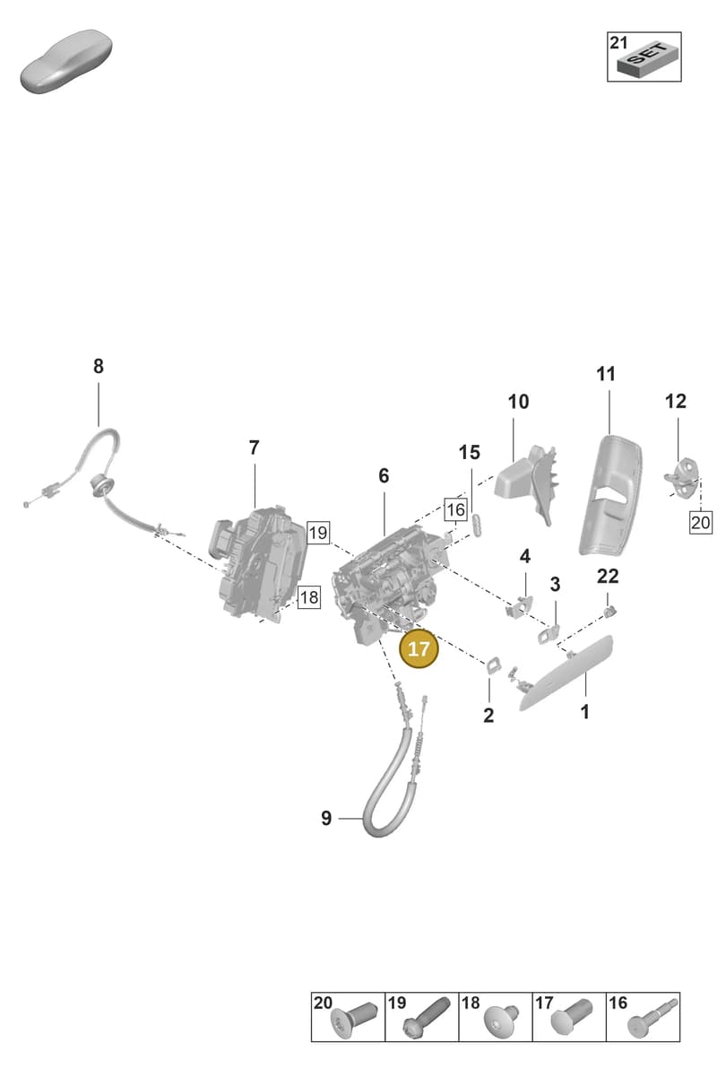 992837360 — Porsche Taycan Sport Turismo (2019-2024) diagram p56804100, position 17