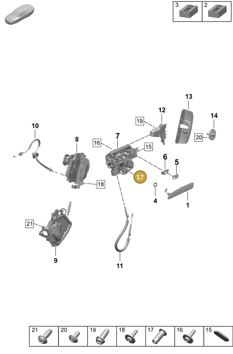 992837360 — Porsche Taycan Sport Turismo (2023-2025) diagram p64804200, position 17