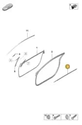 992837511H041 Porsche Door Seal (High-Gloss Black 041)