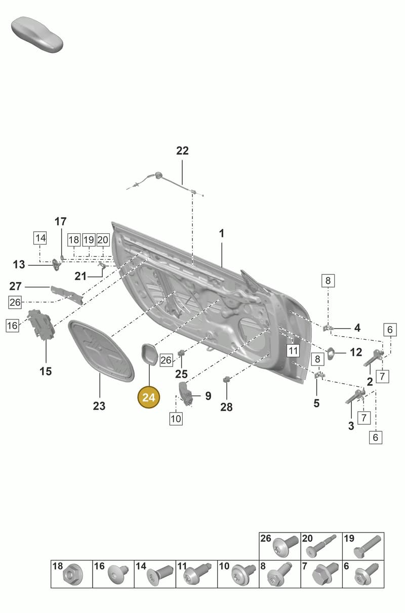 992837997 — Porsche 911 (2021-2022) diagram p53804000, position 24