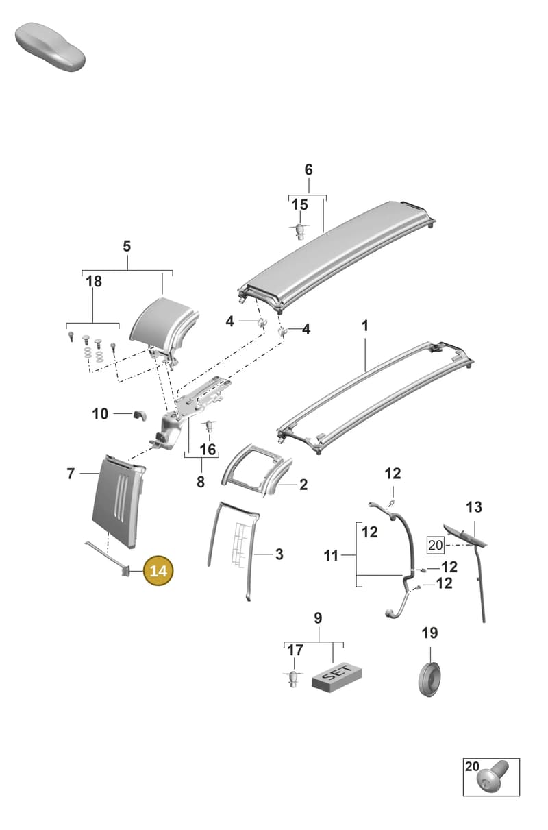 99283950003C — Porsche 992 Carrera Coupe (2024-) diagram p53811410, position 14